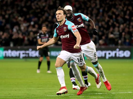 West Ham United 1-1 Crystal Palace: Mark Noble penalty earns injury-hit West Ham draw with Crystal Palace