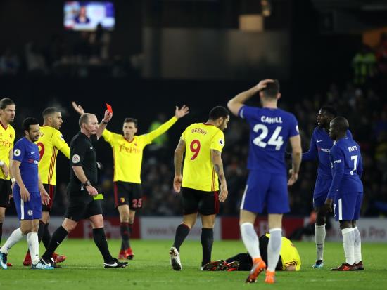 Watford 4-1 Chelsea FC: Watford pile pressure on Antonio Conte with thumping win against 10-man Chelsea