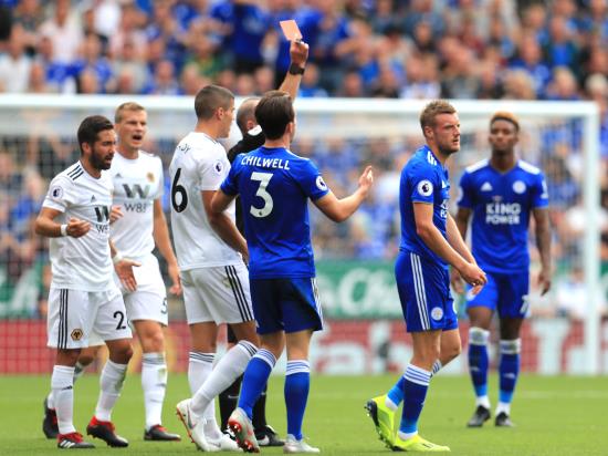 Leicester boss Puel claims Vardy was ‘unlucky’ to be sent off against Wolves