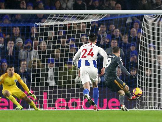 Vardy off the bench to rescue point for 10-man Leicester as Brighton pay penalty