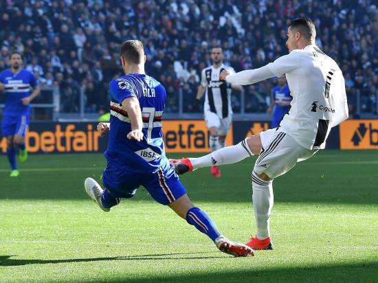 Cristiano Ronaldo at the double as Juventus beat Sampdoria with help of VAR