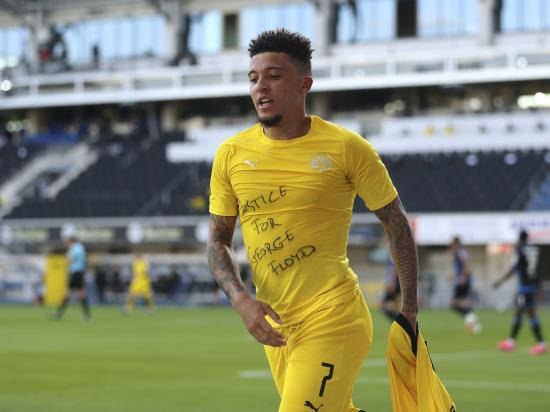 Jadon Sancho reveals George Floyd protest on way to first ever hat-trick