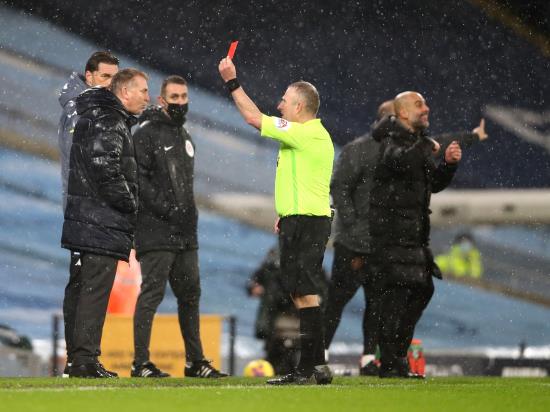 Dean Smith rages after decisions go against Aston Villa at Manchester City