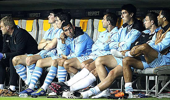 Manchester City bench backs Carlos Tevez