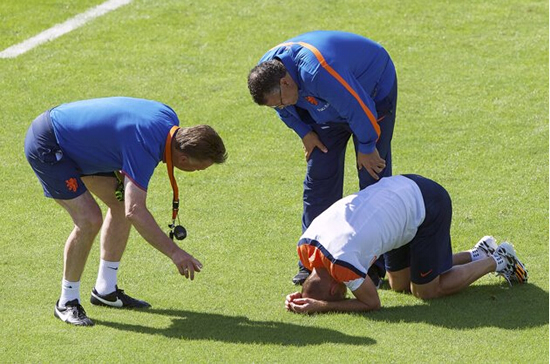 Arjen Robben annoys teammate by 'needlessly falling' during Netherlands training session