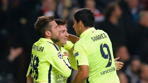 Ajax Amsterdam 0 - 2 Barcelona: Record-equalling Messi doubles up