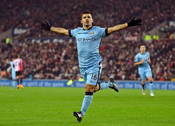 Sunderland 1 - 4 Manchester City: Aguero at the double in City romp