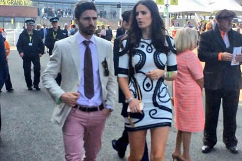 Liverpool flop Fabio Borini hammered on Twitter for wearing pink trousers as he visits Aintree with wife-to-be Erin O’Neill