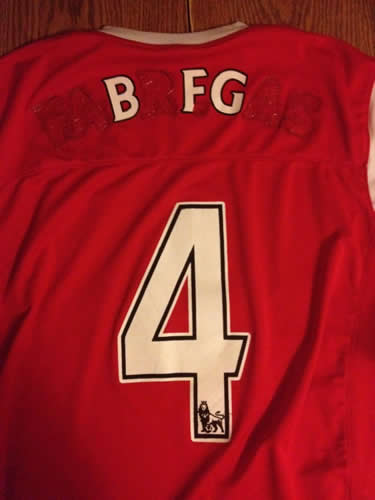 A clever Arsenal fan works out a smart and cheap way to update his old Cesc Fabregas shirt