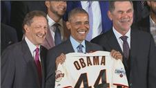 San Francisco Giants meet Barack Obama