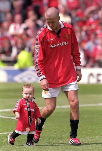The heart-warming moment Manchester United legend David Beckham substituted himself for son Brooklyn