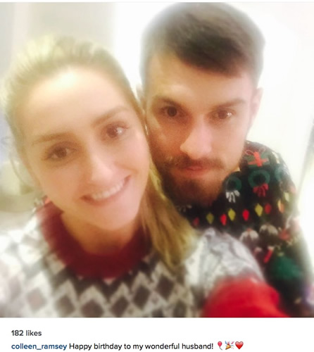 Aaron Ramsey’s wife shares Christmas jumper selfie as Arsenal star prepares for Saints test on his birthday