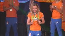 Van der Breggen celebrates cycling gold