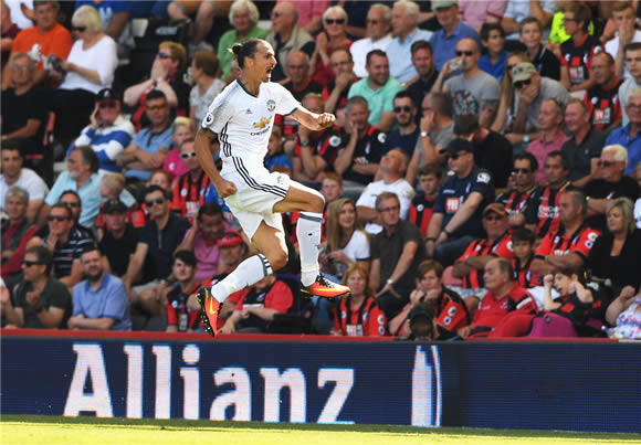 AFC Bournemouth 1 - 3 Manchester United: Zlatan Ibrahimovic marks Premier League bow with a goal at Bournemouth