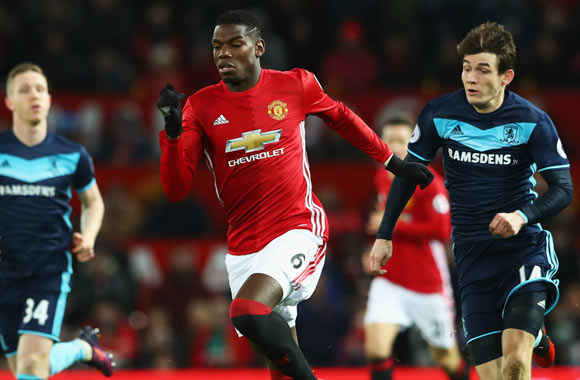 Manchester United 2-1 Middlesbrough: Pogba completes comeback
