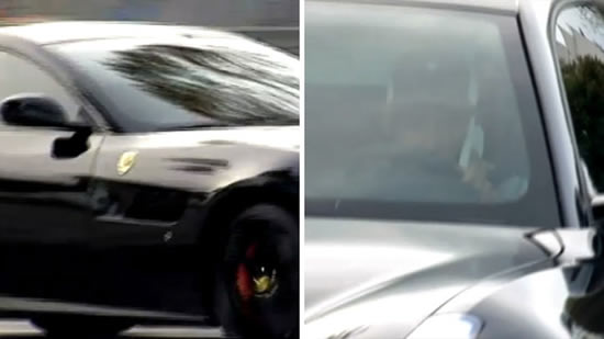 Neymar shows up to training in black Ferrari while talking on his phone
