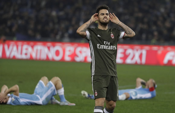 Lazio 1 - 1 AC Milan: Suso hits leveller as AC Milan leave it late to snatch point in Rome