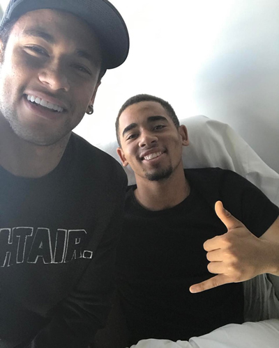 Look who visited Man City’s Gabriel Jesus after his Operation in Barcelona