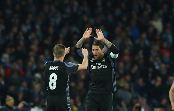Napoli 1 - 3 Real Madrid: Real Madrid survive early scare to see off Napoli and reach quarter-finals