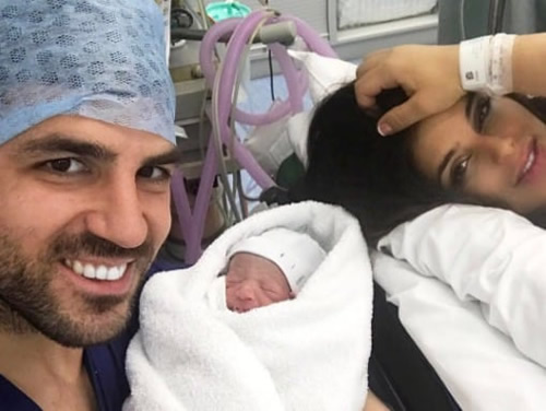Cesc Fabregas & Daniella Semaan reveal their new son to the world