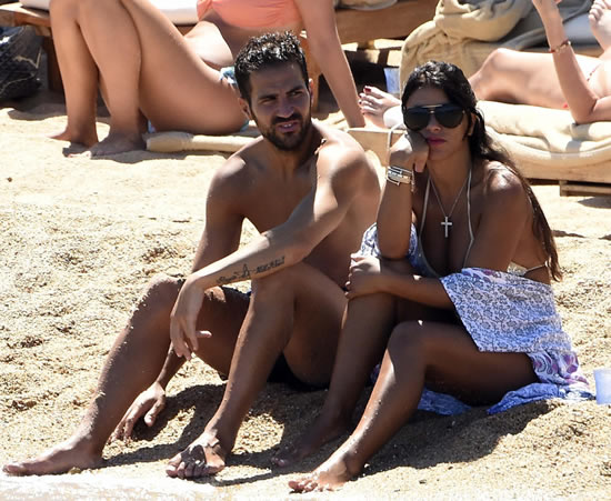 Cesc Fabregas and gorgeous WAG Daniella Semaan snapped on beach in Sardinia