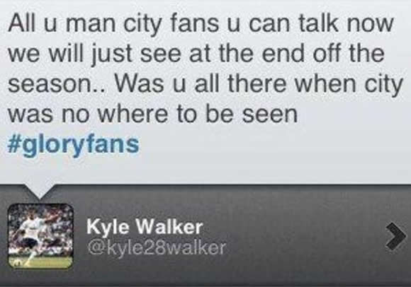 '#GLORYFANS' Kyle Walker's embarrassing tweet blasting Man City fans resurfaces