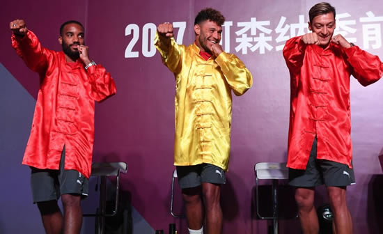 Arsenal stars Mesut Ozil, Alexandre Lacazette and Alex Oxlade-Chamberlain try out Kung-Fu on pre-season tour