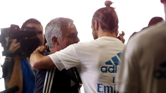 Mourinho's effusive embrace with Real Madrid players
