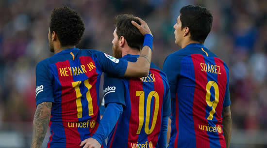 Neymar's aim defeats Messi and Suarez