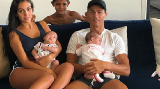 Cristiano Ronaldo pictured looking happy with Georgina and his three children