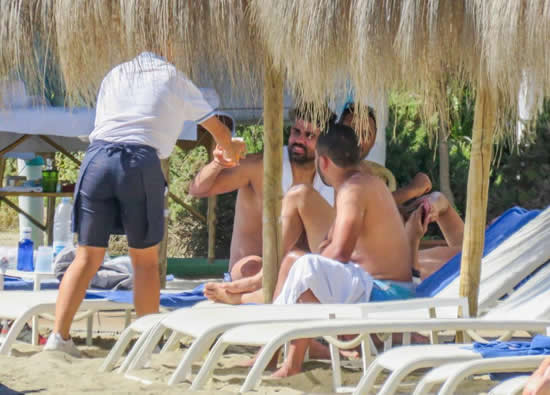 Diego Costa ALREADY taking break from Atletico Madrid training as he sips beer on a Marbella beach with pals