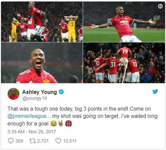 Anthony Martial pokes fun at Ashley Young after Man United win over Brighton