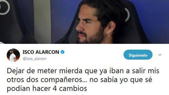 Isco hits back at accusations of refusing to warm up: Stop your crap