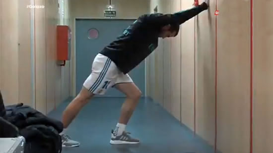 Gareth Bale captured doing special warm-up routine to prevent injury