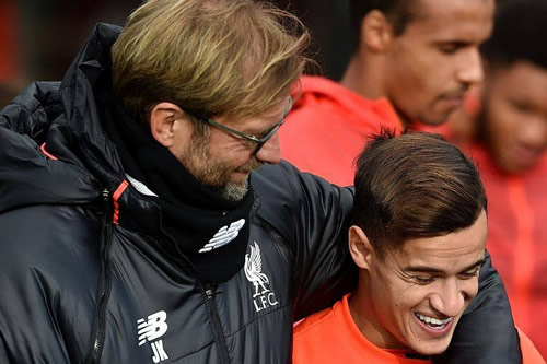 Philippe Coutinho celebrating in Barcelona after Liverppol win - Klopp
