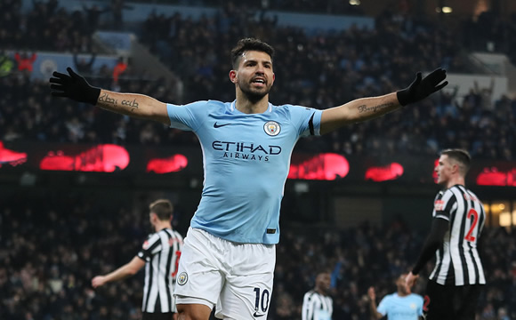Manchester City 3 - 1 Newcastle: Sergio Aguero hits hat-trick as leaders Manchester City topple Newcastle