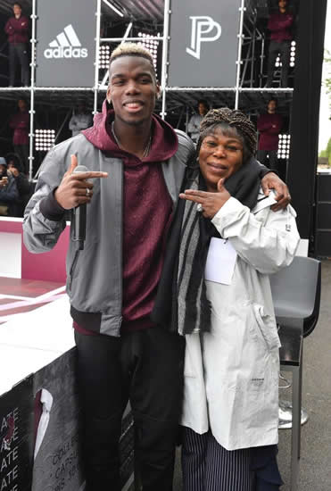 Manchester United star Paul Pogba in Paris with his mum to launch new adidas clothing range