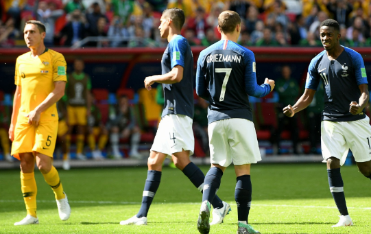 France 2 Australia 1: Historic Griezmann goal and Pogba secure slender win