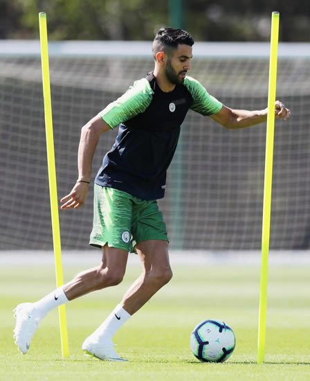 Riyad Mahrez trains with Man City for first time after sealing £60m switch from Leicester