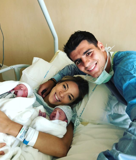 Chelsea star Alvaro Morata's wife Alice Campello gives birth to twins