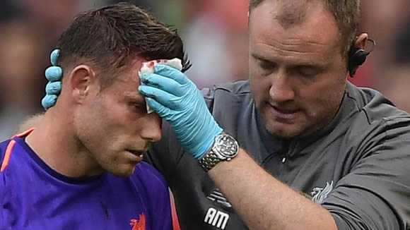 Liverpool manager Jurgen Klopp reveals James Milner needed 15 stitches after clash