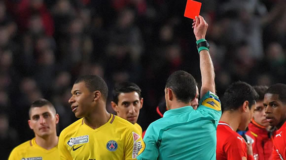 Mbappe handed three match ban for pushing a Nimes player