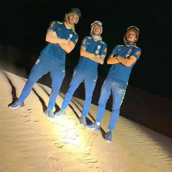 Neymar and Brazil team-mates ride dune buggies in Saudi Arabia desert ahead of Argentina friendly