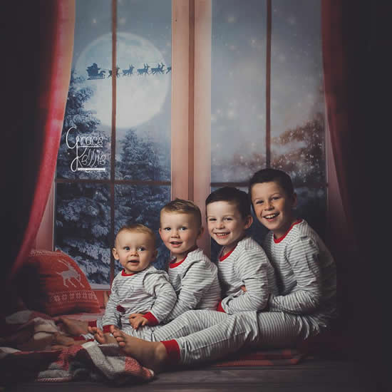 Wayne and Coleen Rooney get the kids in line wearing matching pyjamas for the annual family Christmas card