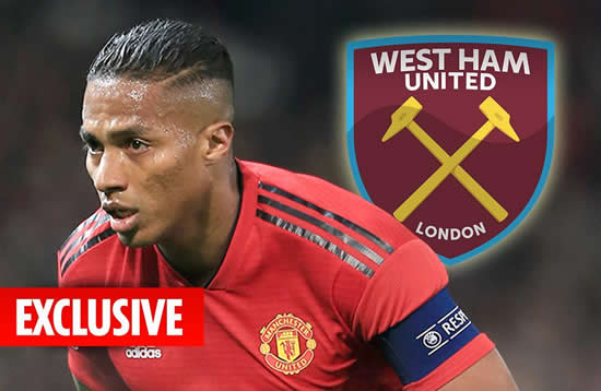 ANT HEADS WEST Manchester United star Antonio Valencia wanted by West Ham on free transfer next summer