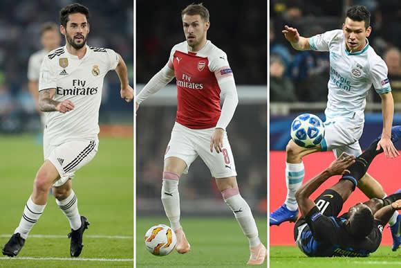Seven Chelsea transfer targets including Lozano, Isco and Ramsey to fill void left by assist king Cesc Fabregas