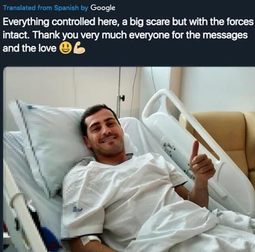 Iker Casillas gives health update after suffering heart attack in Porto training