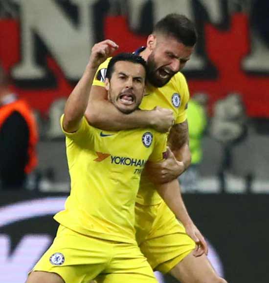Eintracht Frankfurt 1 Chelsea 1: Pedro on target as Sarri's men impress