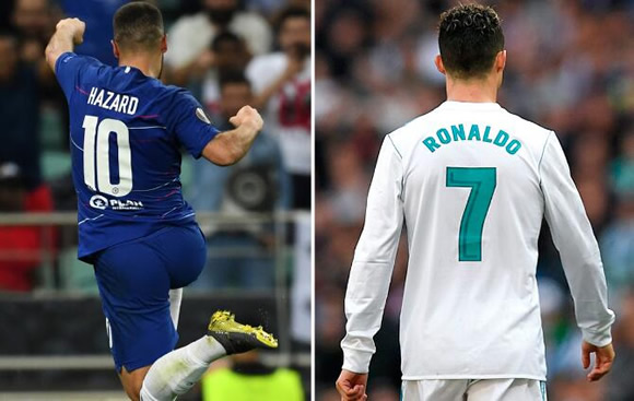 Chelsea star Eden Hazard to take Cristiano Ronaldo's No7 shirt after sealing Real Madrid transfer