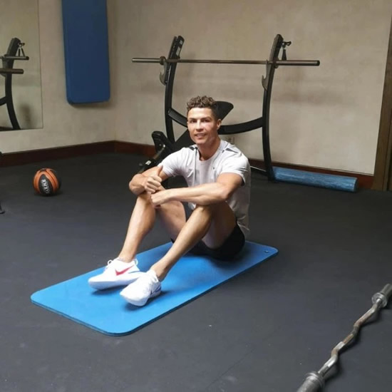 Cristiano Ronaldo gets on exercise bike after winning Nations League with Portugal – with Juventus star not ready to put feet up yet